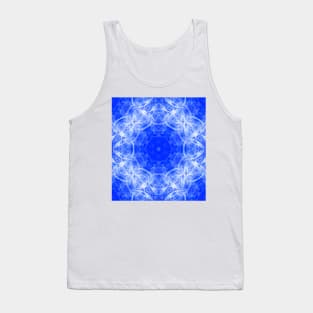 Fractal lace mandala in blue and white Tank Top